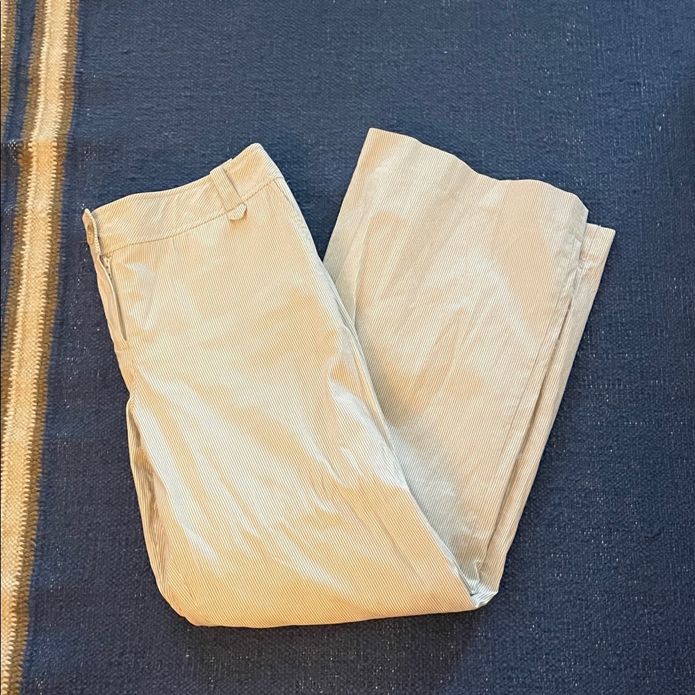 LOFT women’s dress pants white and tan pinstripes
